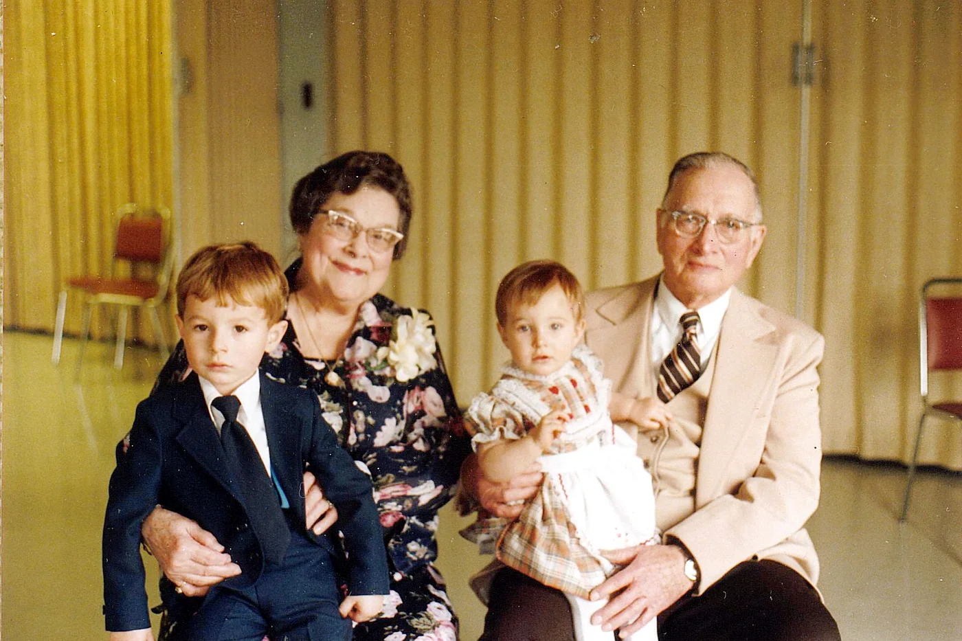 Fred and Betty Bull — the first generation — with their grandchildren Robert Alan (Rob) and Laura Bull, the third.